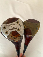 Graduate Golf Woods Set 2 Clubs Wood Heads Steel Shafts Brown Colour