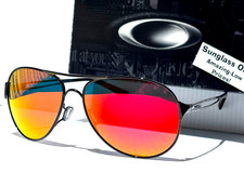 Oakley CAVEAT Shiny Black POLARIZED Galaxy Ruby Mirror Sunglass 4054-22