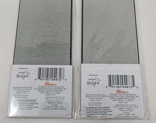 (2) Sizzix Sizzlits Die Strip Noel Holly Frame, Merry Christmas 656292 & 656293 - Picture 5 of 6