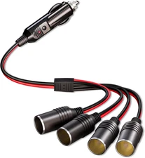 Car Cigarette Lighter Splitter 1 to 4 12V 24V Power Charger 4 Way Socket Splitte