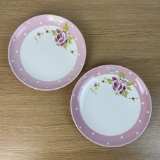 Waitrose Sweet Sundae Hand Painted Side Dessert Tea Plate Pink Foral x 2 Rose