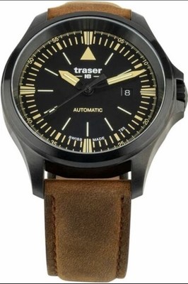 Traser P67 Officer Pro Automatic Black 110756 Leather Strap Mens Watch