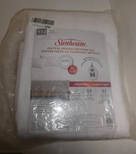 Sunbeam Restful Electric Heated Mattress Pad Twin Quilted 39x75 12 Heat Settings