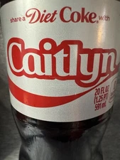 Share a Coke with  Caitlyn  2025 Personalized Gift Coca~Cola Bottle 20oz Diet