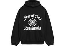Size S - Fear of God Essentials Heavy Fleece Vintage Shrunken Hoodie Black 192HO