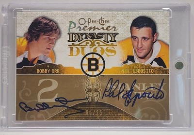 Bobby Orr Phil Esposito 2009 O-Pee-Chee Premier Dynasty Duos Auto /25