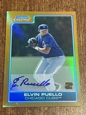 ELVIN PUELLO 2006 Bowman Chrome Gold Refractor Autograph #6/50 HAWKS CHIEFS CUBS