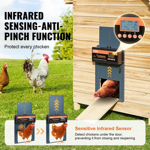 VEVOR Automatic Chicken Coop Door Auto Chicken Door Opener Timer & Light Sensor - Bild 3 von 12