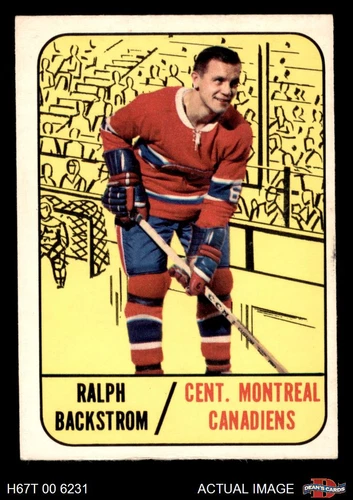 1967 Topps #67 Ralph Backstrom Canadiens 5 - EX