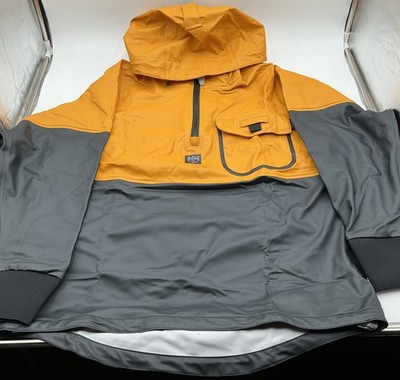Helly Hansen Workwear Men's Roan Waterproof Rain Anorak-Black/Orange-Size: M