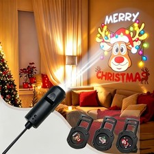 Christmas Projector Light 3/6/10pcs Projection Patterns- Adjustable Santa Claus