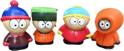 Vintage 1998 Fun 4 All South Park Squeaky Figures Kyle, Kenny, Cartman and Stan
