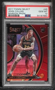 2017 Select Concourse Maroon Prizm /199 John Collins #45 PSA 10 GEM MT Rookie RC