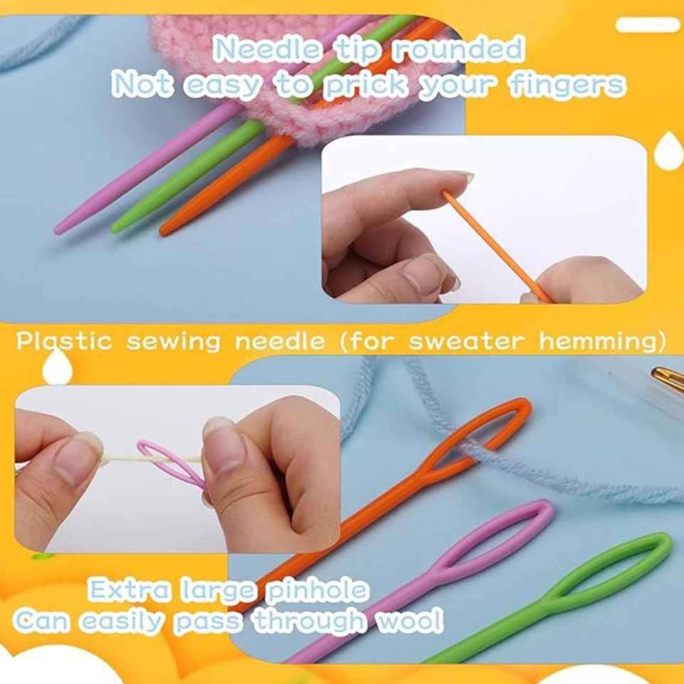 Yarn Set Colorful Large-Eye Tapestry Needle Darning Kit Portable Sewing Kit - image 3 of 4