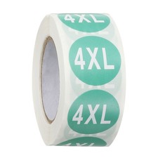 1000 Pcs Clothing Size Stickers Labels Rolls (4XL, Green)