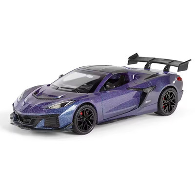 1:32 Corvette C8 ZR1X Diecast Toy Car Pull Back Sound Light Model Collectible