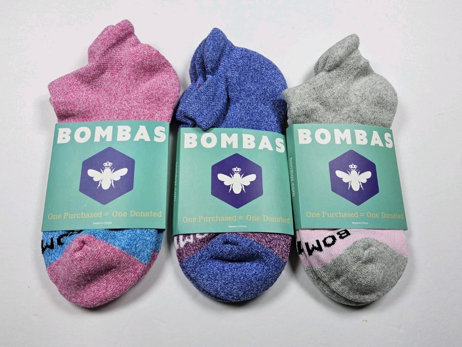 Bombas Original Ankle Socks Lot Of 3 Pairs Size M