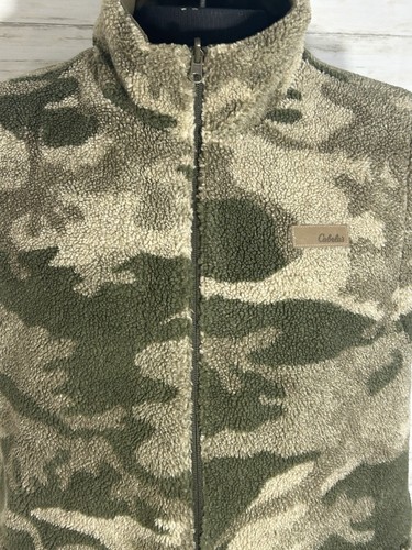 Cabela's Berber Fleece Canvas Windshear Outfitter Camo Vest Reversible LARGE Men - Picture 2 of 23
