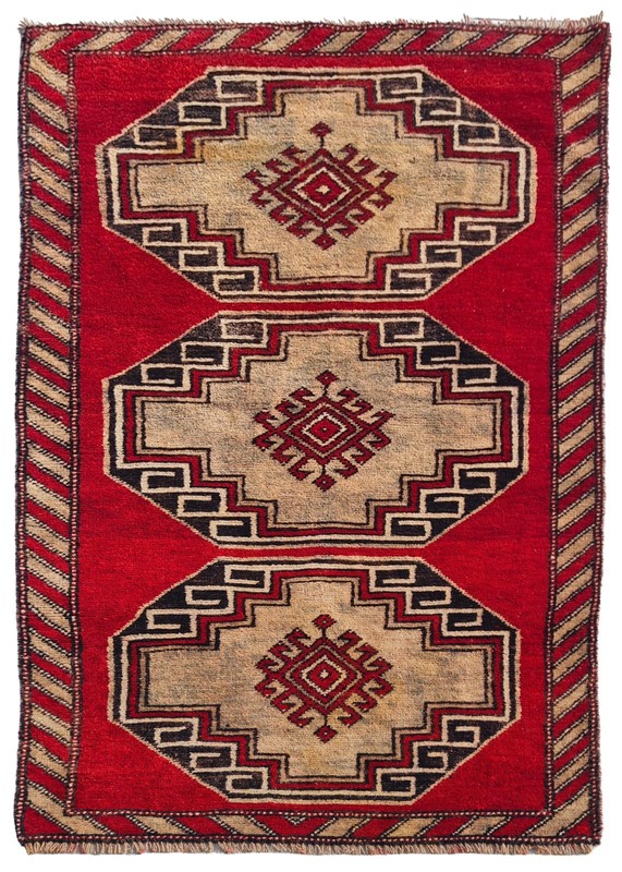 Rare Hand knotted Vintage Traditional Turkish Wool Area Rug 6 x 3 Ft