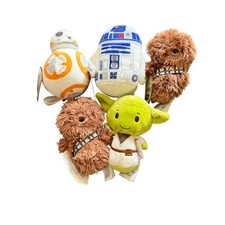 Star Wars Hallmark Itty Bittys Plush Set Of 5 Featuring Yoda Chewbacca BB-8 R2