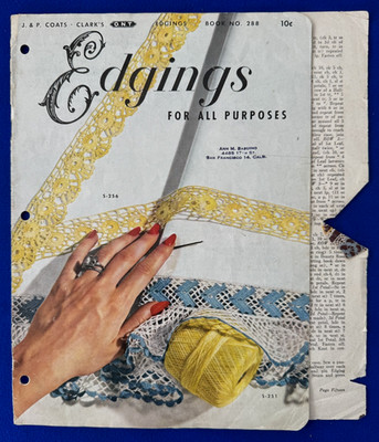 Vintage 1952 J. & P. Coats & Clark's Edgings-Book No. 288-Irish Crochet Knit