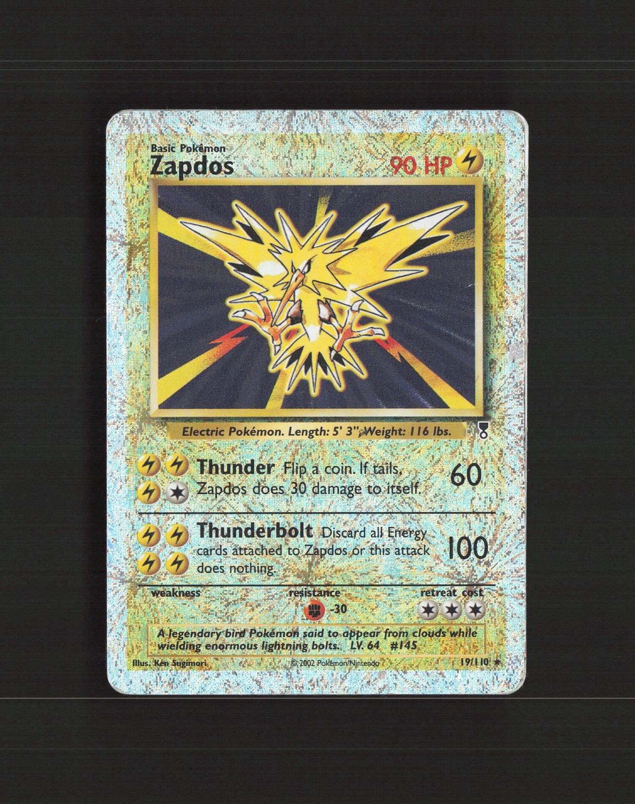 Zapdos 19/110 Legendary Collection Firework Reverse Holo Pokemon Card DMG
