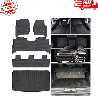 Floor Mats for Ford Expedition MAX 2018-2023 2024 (Only Fit Max 8 Seats), TPE Al