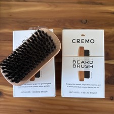 Cremo 100 Boar Bristle Beard Brush With Wood Handle To Shape Groom Set Of 2