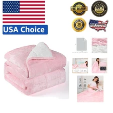 Luxurious 48x72 Inch Pink Sherpa Weighted Blanket 20lbs for Ultimate Comfort