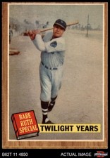 1962 Topps #141 Babe Ruth Twilight Years GRN Braves HOF RARE VARIATION 5 - EX