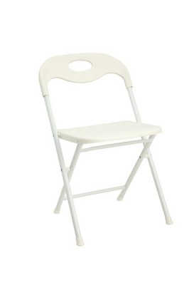 White Folding Chairs 4-Pack 800lb Capacity Heavy-Duty Stackable Waterproof