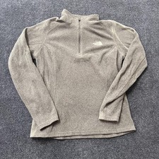 The North Face Fleece Pullover Womens Small Gray 1/4 Zip Mock Neck Long Sleeve