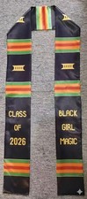 Black Girl Magic Class Of 2026 Authentic Kente Cloth Graduation Stole