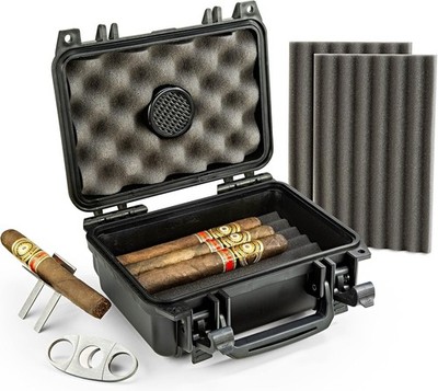 Mrs. Brog Cigar Humidor, Airtight & Durable Waterproof Travel Humidor Case Holds