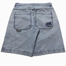 Vintage Y2K 90s JNCO Twin Cannon Light Wash Baggy Jorts Embroidered Mens 41