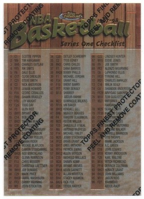 1997-98 Finest #100 Checklist 1-173  (Tim Duncan Rookie Card Michael Jordan)  #2