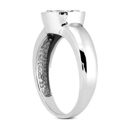 0.48ct H SI2 Round Natural Diamond Platinum Halo Solitaire Engagement Ring - Picture 4 of 6
