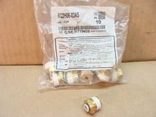 NEW bag of 10 SMC KQ2H06-03AS male straight 6mm x 3/8 hose line fitting
