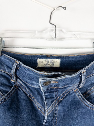 Free People Jeans Womens 25 Blue Mid Wash Slim High Rise Denim - Picture 6 of 7