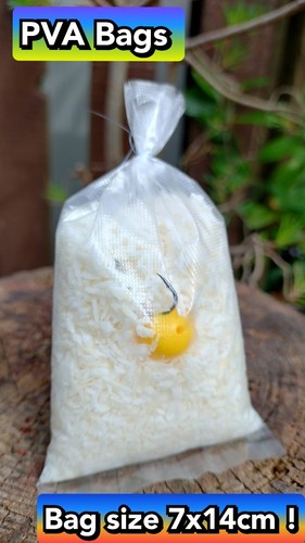 PVA Bags 10 Pcs Large 7x14cm Carp Fishing Tackle Fast Dissolving Hair Rig Pop Up - Picture 16 of 17
