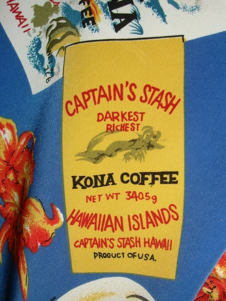 CAMISA HAWAIANA CANOPY MULTICOLOR ESTAMPADO "KONA COFFEE" POLI S/S TALLA. L Foto 4 de 4