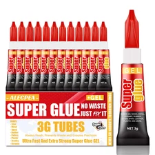 3 Gram Single Use Super Glue Gel (Pack of 12) for Multiple Surfaces