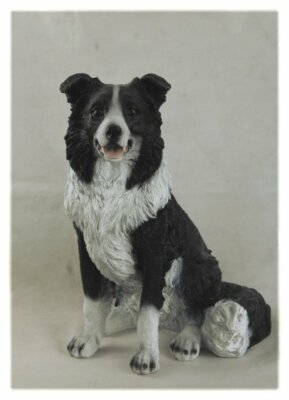 EINE SITZENDE BORDER COLLIE TIERFIGUR AUS POLYRESIN z870 EINE SITZENDE BORDER COLLIE TIERFIGUR AUS POLYRESIN z870