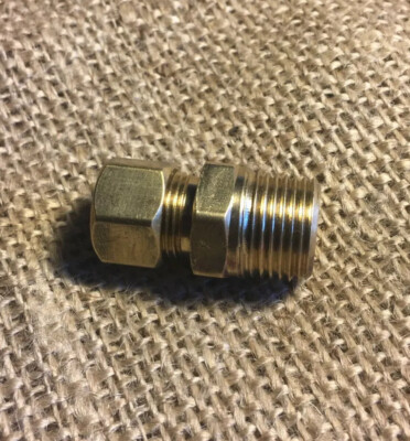 3/8  x 3/8  Compression Male Connector Brass Pipe  NPT adapter thread BR-61