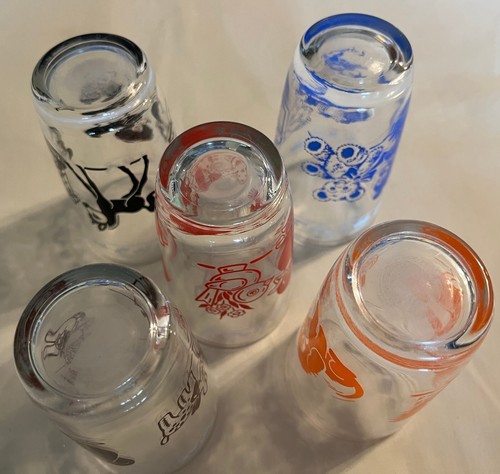 COCINA RETRO DE COLECCIÓN, JUEGO DE 5 GAFAS SWIG KRAFT ELEGANTES, ANIMALES BEBÉS - Imagen 9 de 9