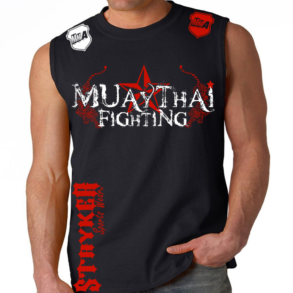 Camiseta Top Muay Thai Lucha Negra Muscle Stryker Sin Mangas UFC MMA Jiu  Jitsu, image size:1000x1000