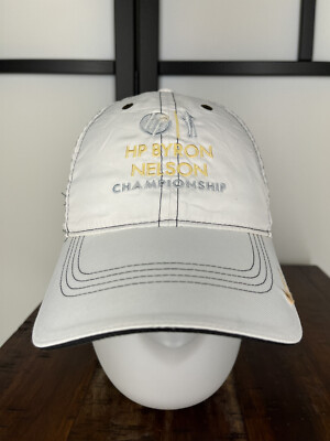 HP Byron Nelson Championship Hat Cap Strap Back Adult OS White Poly Nike Golf