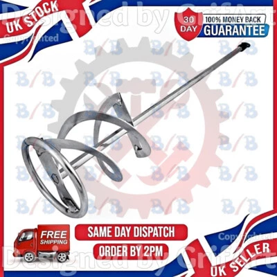 BB LARGE HEAVY DUTY DRILL PAINT MIXER PLASTER MIXING STIRRER PADDLE TOOL SHANK