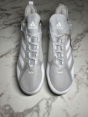 Adidas Boost Icon 7 Mid Baseball Cleats Men's Size 11 White/Gray NEW