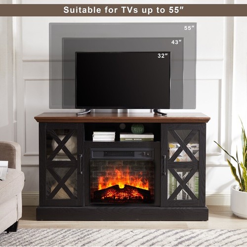 Chimenea eléctrica de granja con soporte de TV para televisores de hasta 55 pulgadas unidad de calor ajustable nueva - Imagen 4 de 10